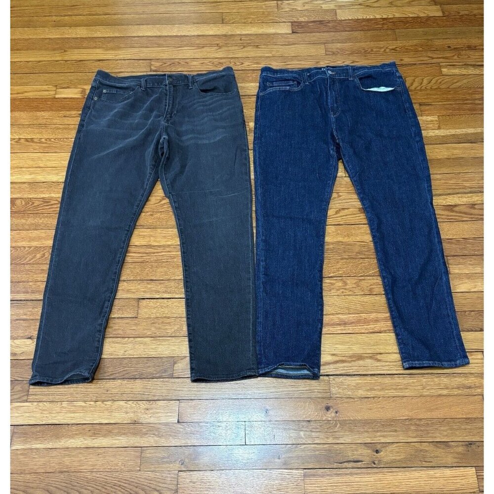 Gap Mens Jeans Size 38x34 Soft Wear Slim & Skinny *Lot of 2* Blue Gray Denim